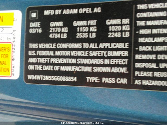 W04WT3N55GG088854 Buick Cascada Premium