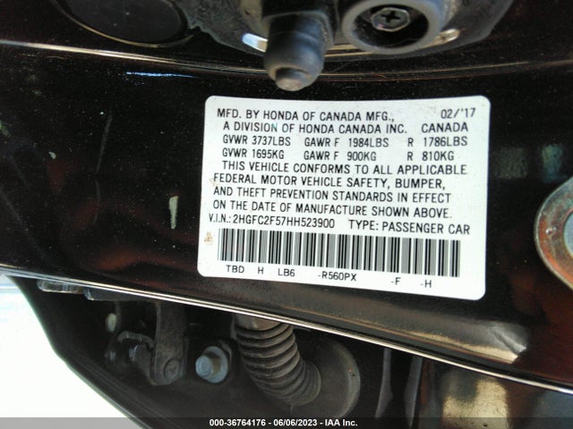 Honda Civic Sedan Lx 2017 2HGFC2F57HH523900 Image 10