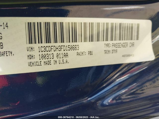 1C3CDFDH3FD150663 Dodge Dart Aero