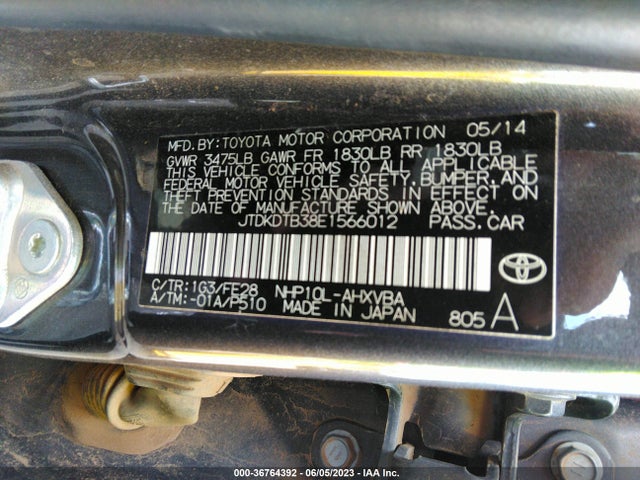 Toyota Prius C One/three/two/four 2014 JTDKDTB38E1566012 Image 9