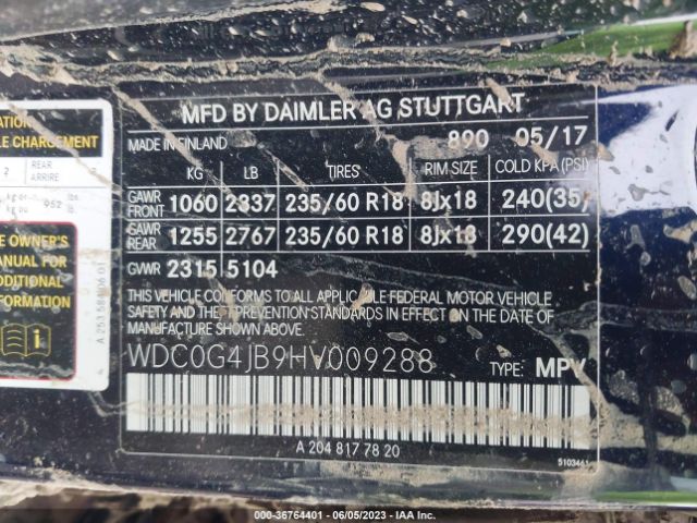 WDC0G4JB9HV009288 Mercedes-Benz Glc Glc 300