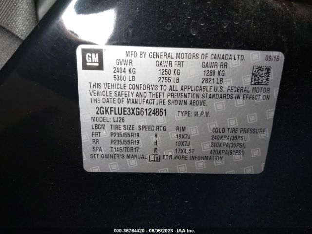 2GKFLUE3XG6124861 GMC Terrain Slt