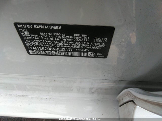 2022 BMW X3, VIN: 5YM13EC08N9L32170