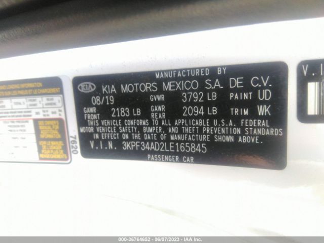 3KPF34AD2LE165845 KIA Forte Gt-line