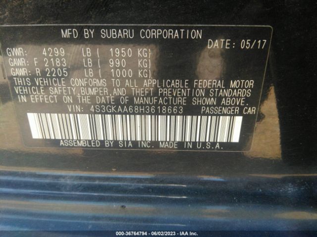 4S3GKAA68H3618663 Subaru Impreza