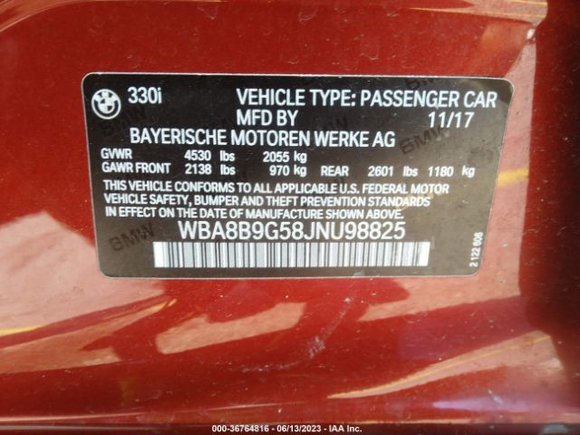 WBA8B9G58JNU98825 BMW 3 Series 330i