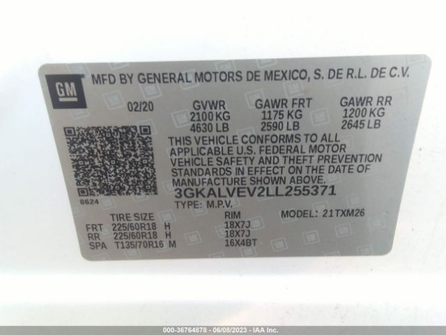 3GKALVEV2LL255371 GMC Terrain Slt