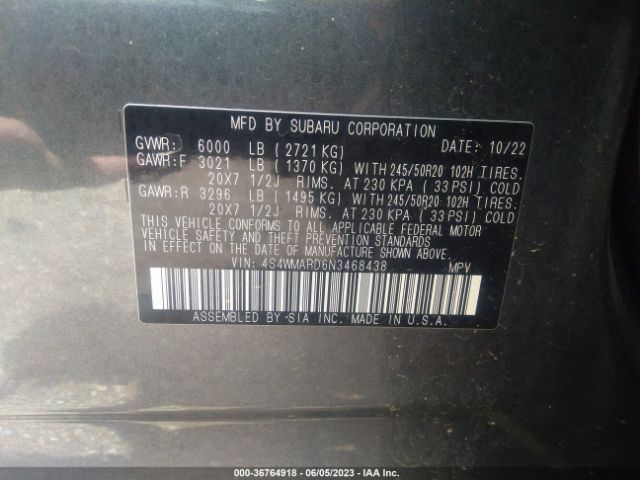 4S4WMARD6N3468438 Subaru Ascent Touring