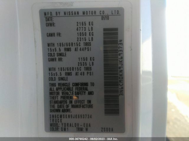 3N6CM0KN9JK693734 Nissan Nv200 Compact Cargo S