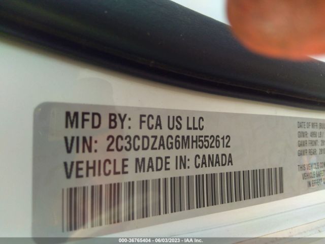 2C3CDZAG6MH552612 Dodge Challenger Sxt