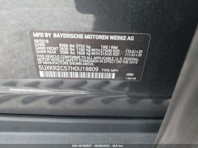 5UXKR2C57H0U18809 BMW X5 Sdrive35i