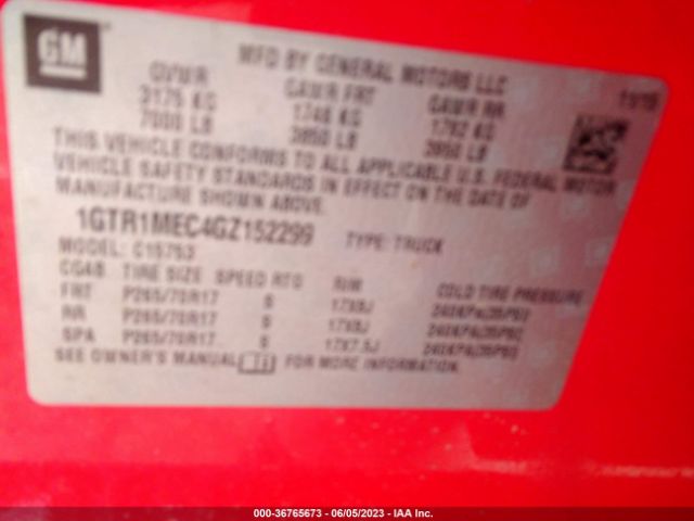 1GTR1MEC4GZ152299 GMC Sierra 1500 Sle