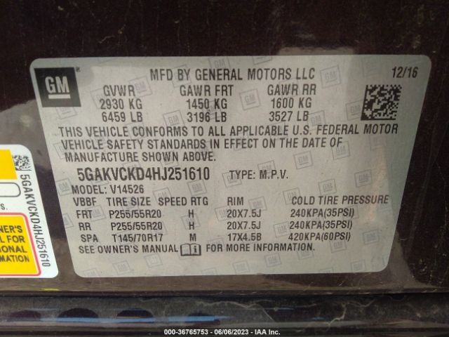 5GAKVCKD4HJ251610 Buick Enclave Premium