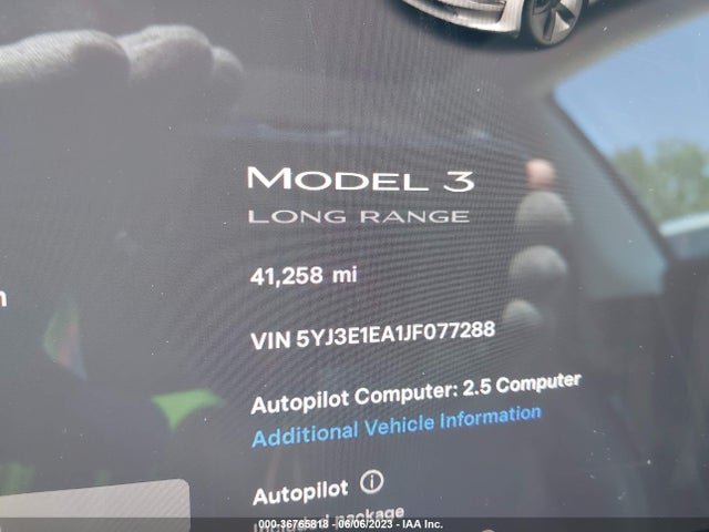 Tesla Model 3 Range Battery 2018 5YJ3E1EA1JF077288 Image 7