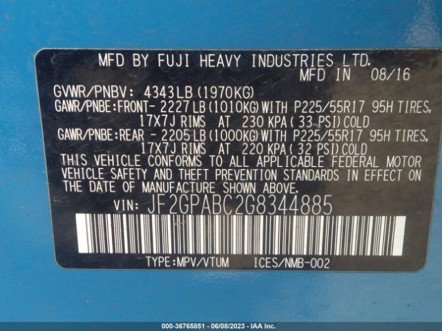 JF2GPABC2G8344885 Subaru Crosstrek Premium