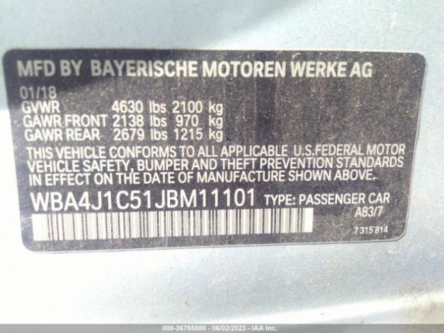 WBA4J1C51JBM11101 BMW 4 Series 430i