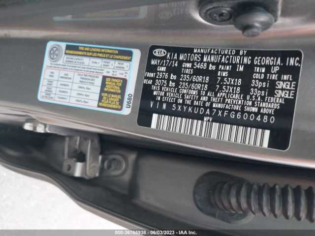 5XYKUDA7XFG600480 KIA SORENTO EX