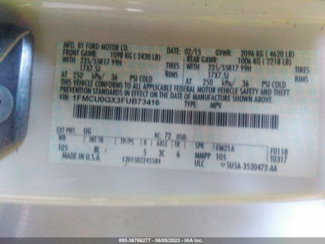 1FMCU0GX3FUB73416 Ford ESCAPE SE