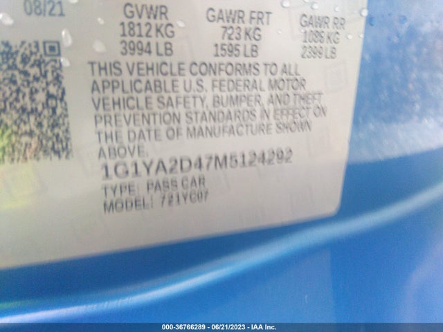 Chevrolet Corvette 1lt 2021 1G1YA2D47M5124292 Image 9