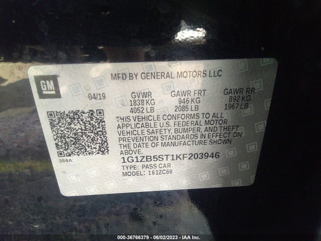 Chevrolet MALIBU LS 2019 1G1ZB5ST1KF203946 Image 9