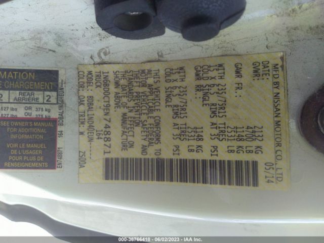 1N6BD0CT9EN748871 Nissan Frontier S/sv