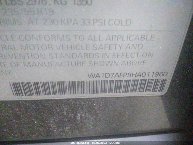 WA1D7AFP9HA011960 Audi Q5 Premium Plus