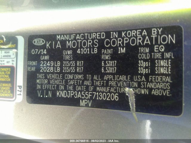 KNDJP3A55F7130206 KIA SOUL +