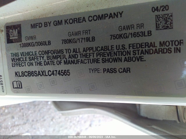 Chevrolet SPARK LS 2020 KL8CB6SAXLC474565 Image 9