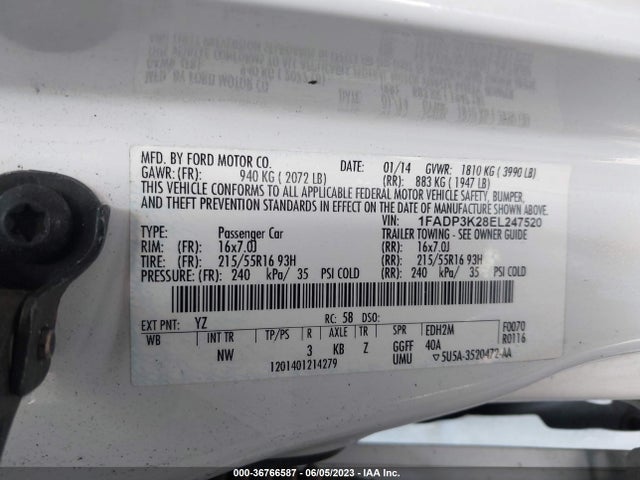 1FADP3K28EL247520 Ford FOCUS SE