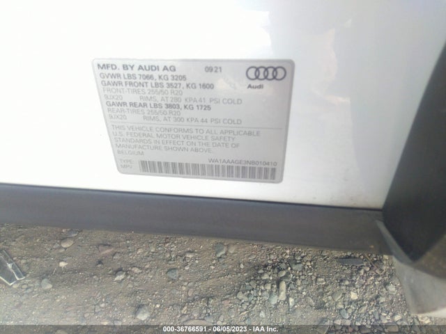 2022 Audi e-tron, VIN: WA1AAAGE3NB010410