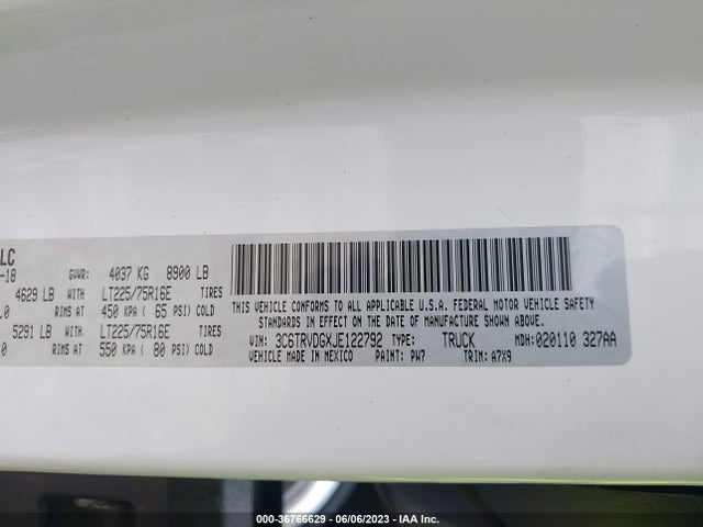 RAM Promaster Cargo Van 2018 3C6TRVDGXJE122792 Image 14