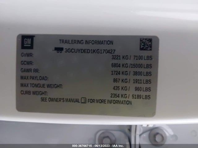 Chevrolet Silverado 1500 Lt 2019 3GCUYDED1KG170427 Image 9