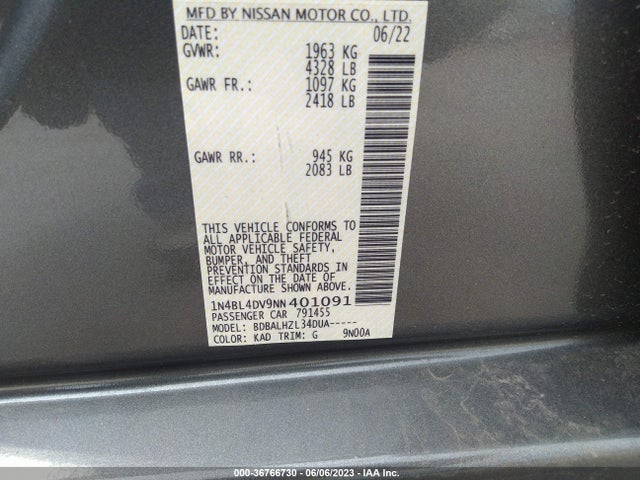 Nissan Altima 2.5 Sv 2022 1N4BL4DV9NN401091 Image 11