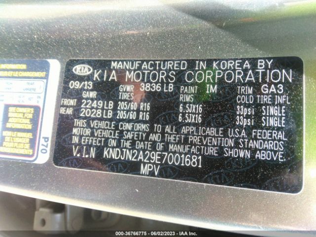 KNDJN2A29E7001681 KIA Soul Base
