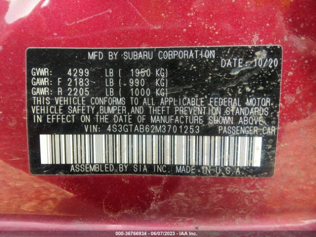 4S3GTAB62M3701253 Subaru Impreza