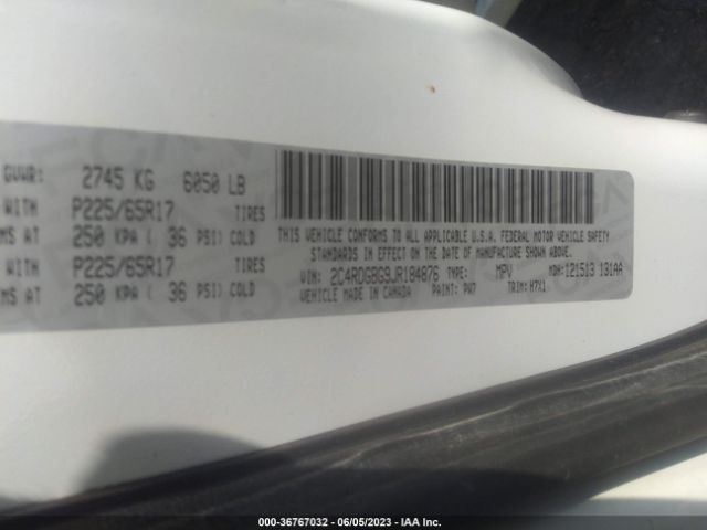 2C4RDGBG9JR184876 Dodge Grand Caravan Se