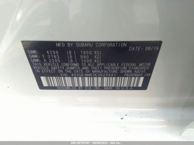 4S3GKAM63K3625541 Subaru Impreza Sport