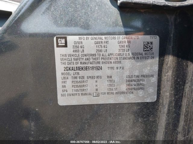 2GKALMEK9E6181924 GMC Terrain Sle