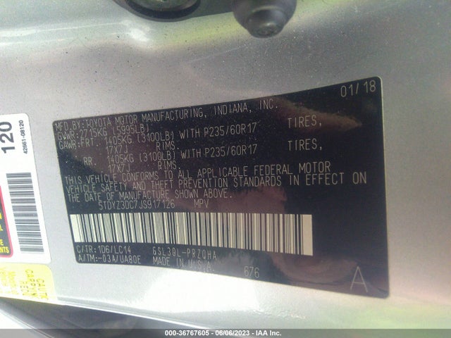 Toyota Sienna Xle Auto Access 2018 5TDYZ3DC7JS917126 Image 9