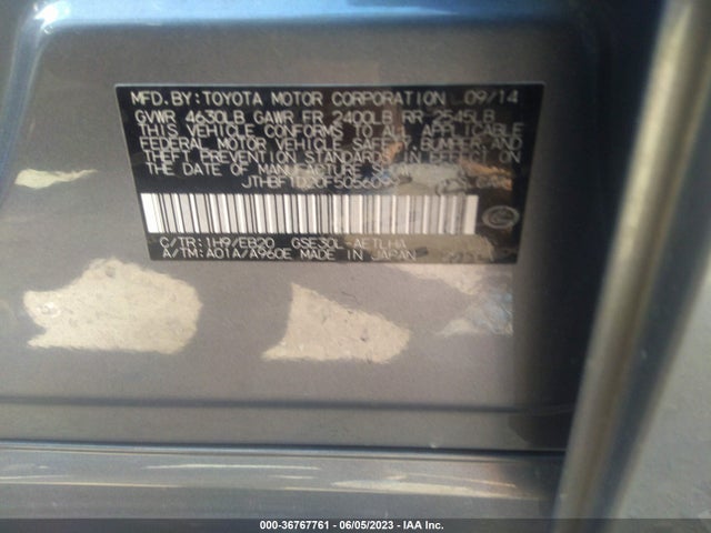 Lexus IS 250 2015 JTHBF1D20F5056099 Image 10