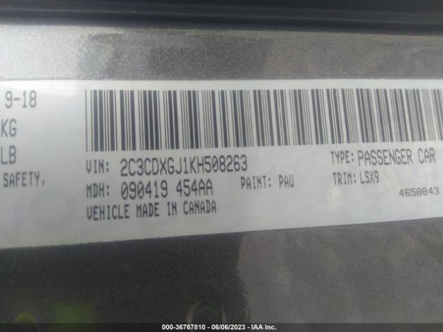 2C3CDXGJ1KH508263 Dodge Charger Scat Pack