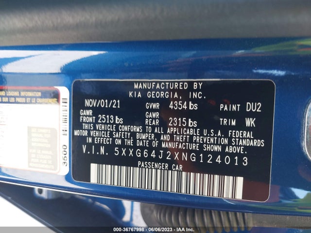 KIA K5 Gt-line 2022 5XXG64J2XNG124013 Image 9