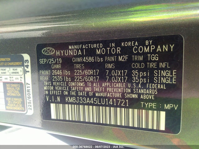 Hyundai Tucson Value 2020 KM8J33A45LU141721 Image 9
