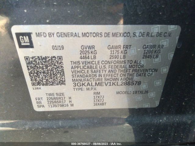 3GKALMEV1KL288578 GMC Terrain Sle