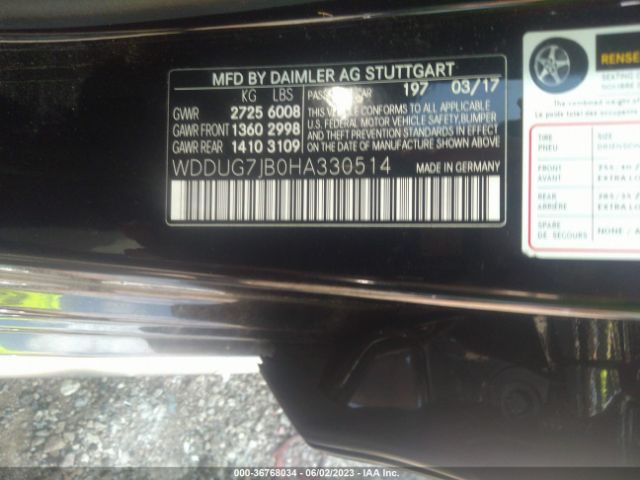 WDDUG7JB0HA330514 Mercedes-Benz S-class Amg S 63