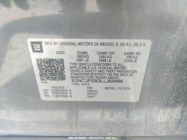 Chevrolet Trax Lt 2020 3GNCJPSB3LL269996 Image 15