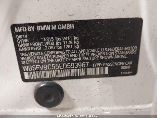 BMW M5 2014 WBSFV9C55ED593967 Image 9