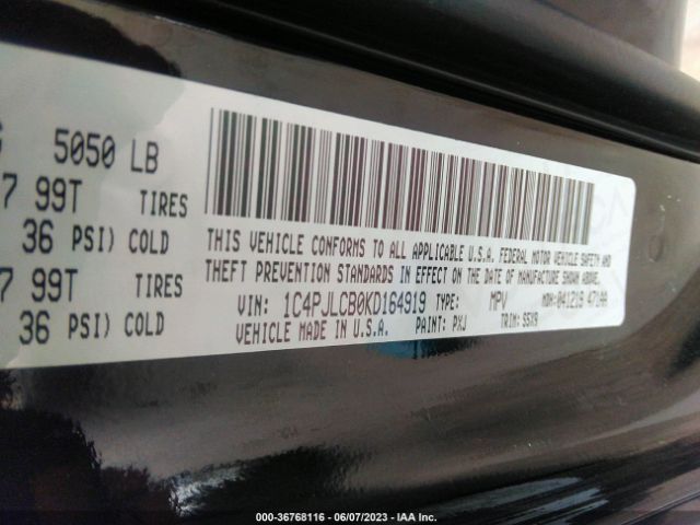 1C4PJLCB0KD164919 Jeep Cherokee Latitude