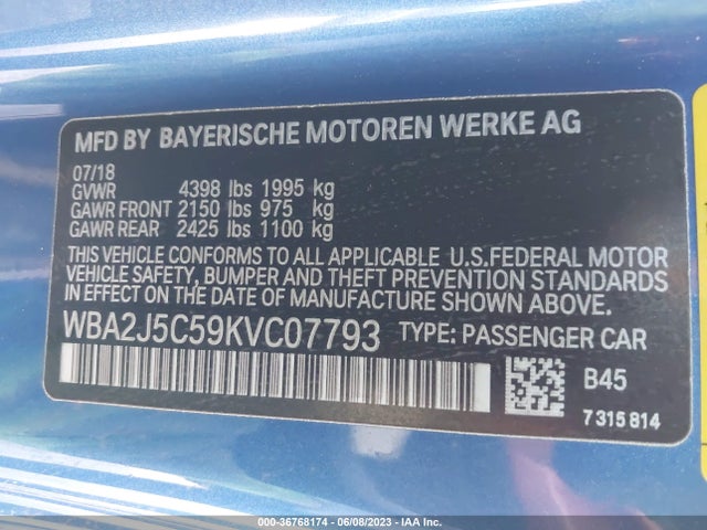 BMW 2 Series M240i 2019 аукцион фото