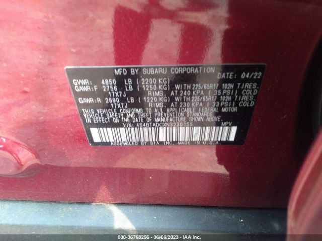 4S4BTADCXN3230155 Subaru Outback Premium